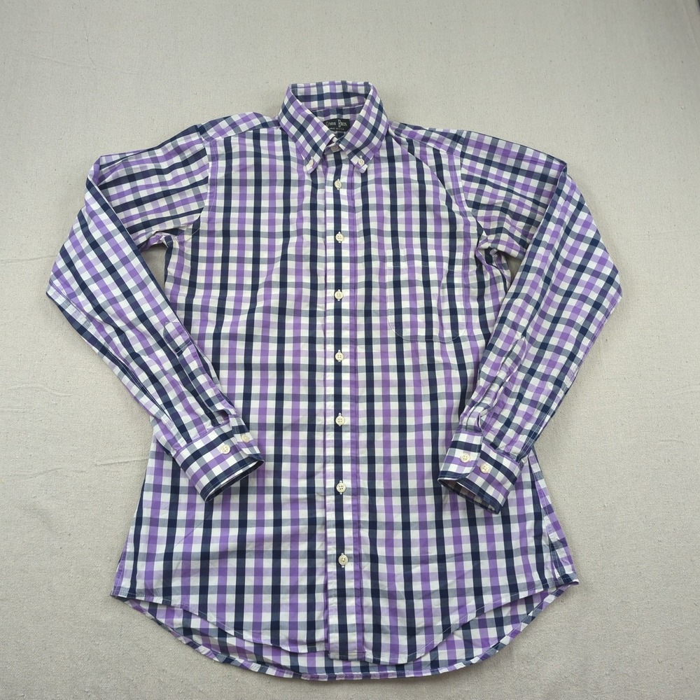 Gitman Bros Shirt Mens Medium Purple Plaid Made in USA Preppy